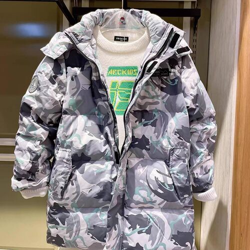 Abckids专柜正品2025冬季新款男童羽绒服中长款加厚保暖外套