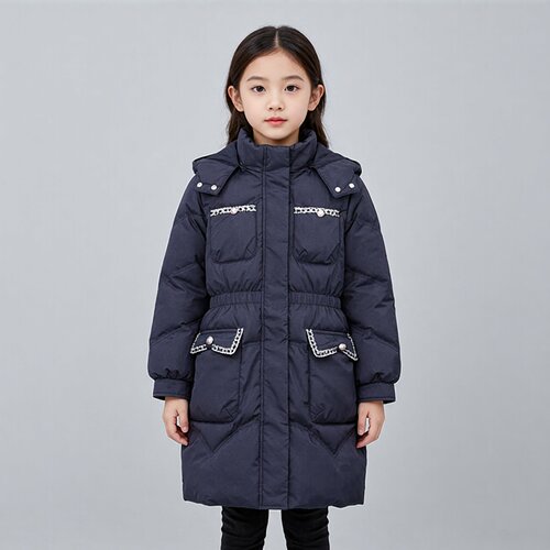 Abckids专柜正品2025冬季新款女童羽绒服中长款加厚保暖外套