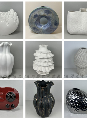 现代北欧ins风工艺存钱罐收音机造型陶瓷花器圣诞风书桌创意摆件