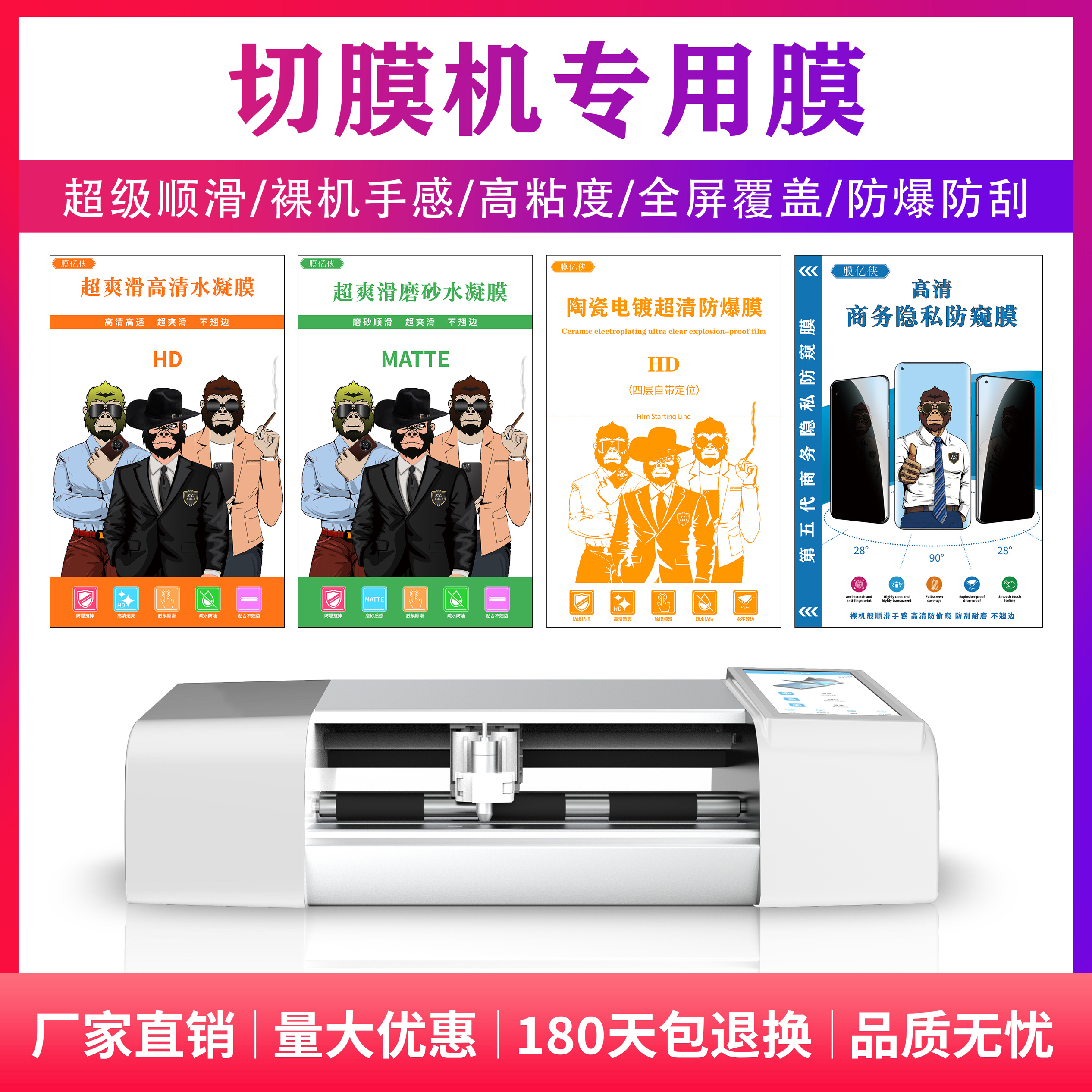 刀切机纳米防爆水凝防窥膜