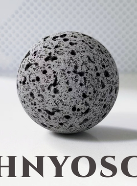 天然火山岩黑洞石圆球石头摆件异形工艺品家居摆件装饰香薰扩香石