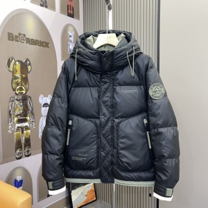 2024冬季新款韩版时尚男士保暖羽绒服港风青年白鸭绒加厚防水外套