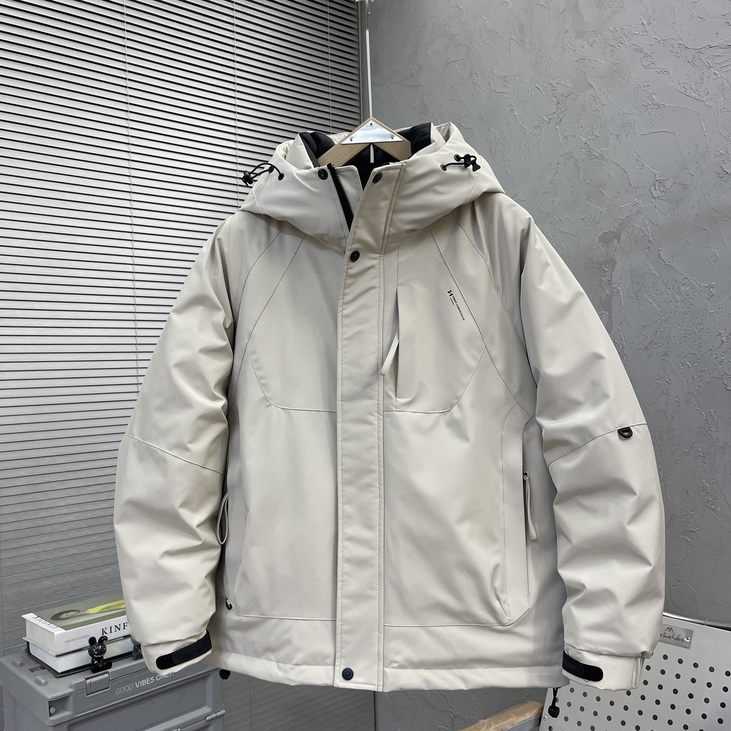 25冬季新款潮牌户外防水男士羽绒服外套港风休闲防风白鸭绒冲锋衣