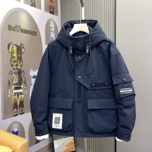 2023冬季新款潮牌男士设计款羽绒服港风时尚情侣款90绒白鸭绒外套