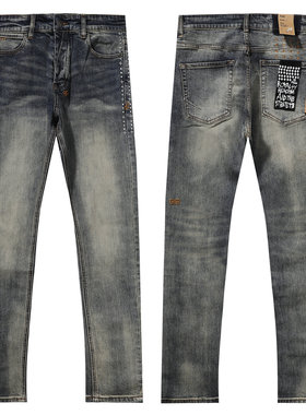 Ksubi 牛仔裤男士欧美高街黑色高街牛仔裤男修身小脚裤