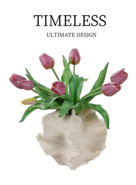 LIFE· 欧式素烧白色陶瓷花瓶磨砂质感水培干花插家居装饰摆件