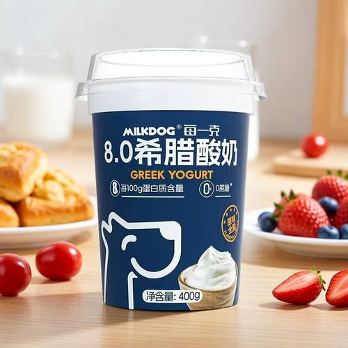 MILKDOG每一克8.0希腊酸奶400g*2罐学生酸牛奶营养早餐奶