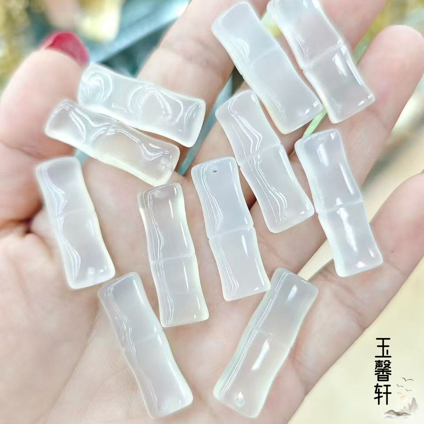 天然玉髓竹节羽毛小鱼福瓜吊坠 冰种玛瑙狐狸面具俏色平安扣挂件