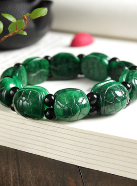 干青铁龙生翡翠龟壳手串