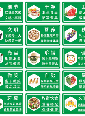 光盘行动节约粮食拒绝浪费墙贴
