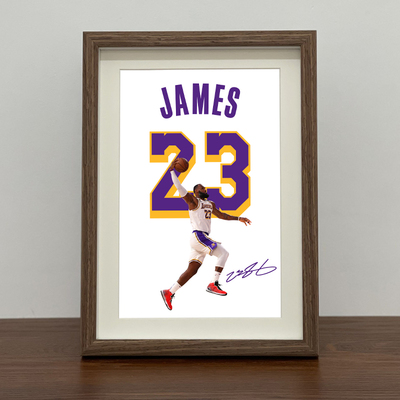 原创湖人詹姆斯相框挂画