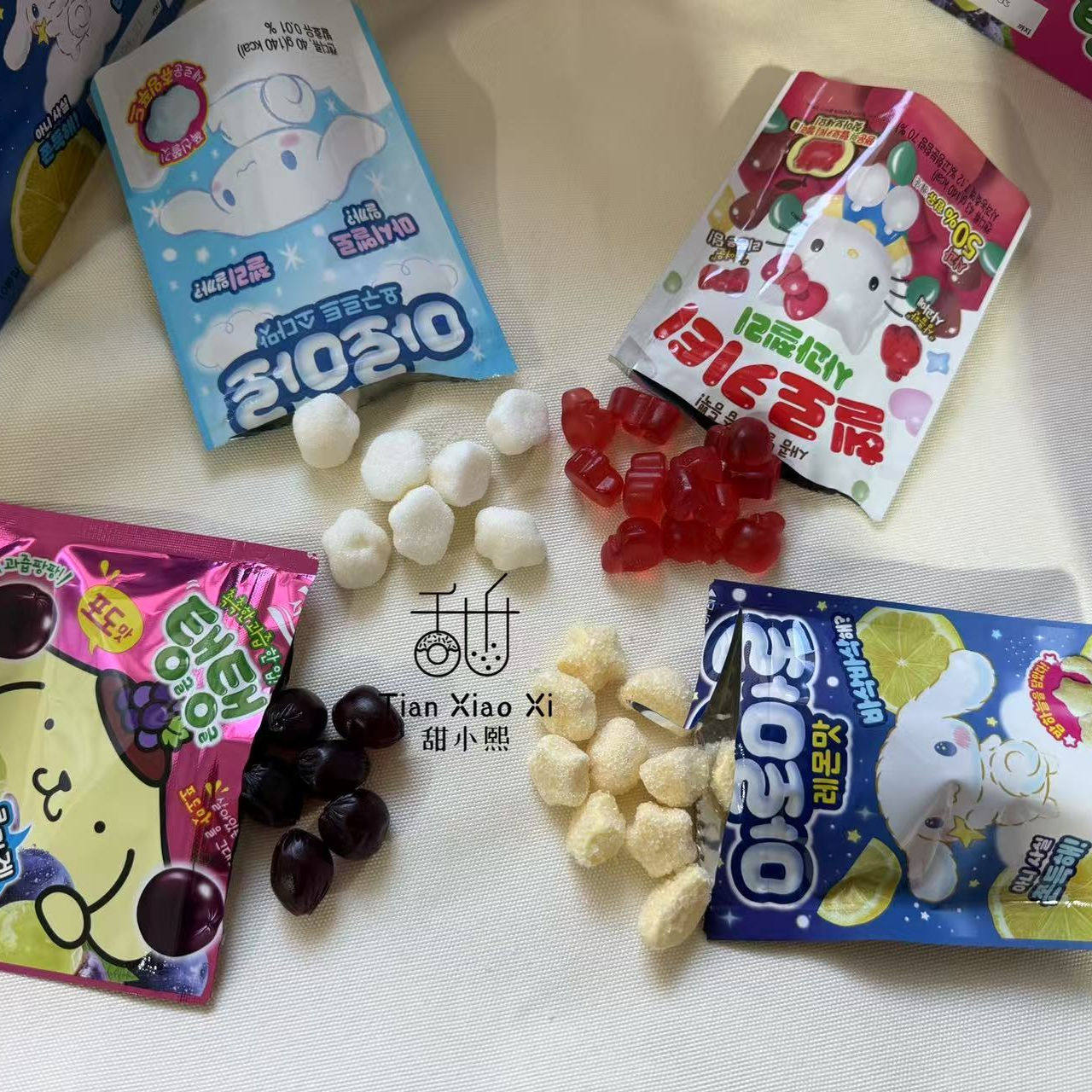 韩国进口 西州软糖葡萄/苹果/柠檬/乳酸菌苏棉花软糖43g 独立包装