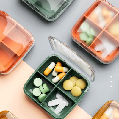 药盒便携分装一日三餐迷你药品随身小分装盒旅行四六分格首饰小盒