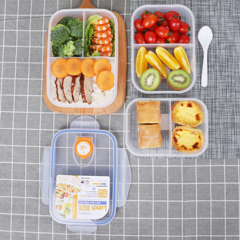 学生分格饭盒上班族两三格便当盒塑料分隔带饭盒可微波炉加热成人,餐饮具,保鲜盒,淘宝优惠券,粉丝福利购,淘宝优惠卷