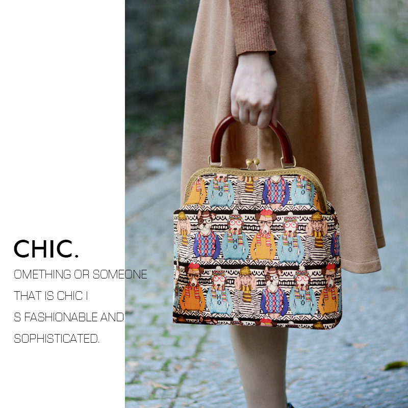 chic时尚女包 口金包diy材料包 手作帆布手提大包酷包潮包 手工包