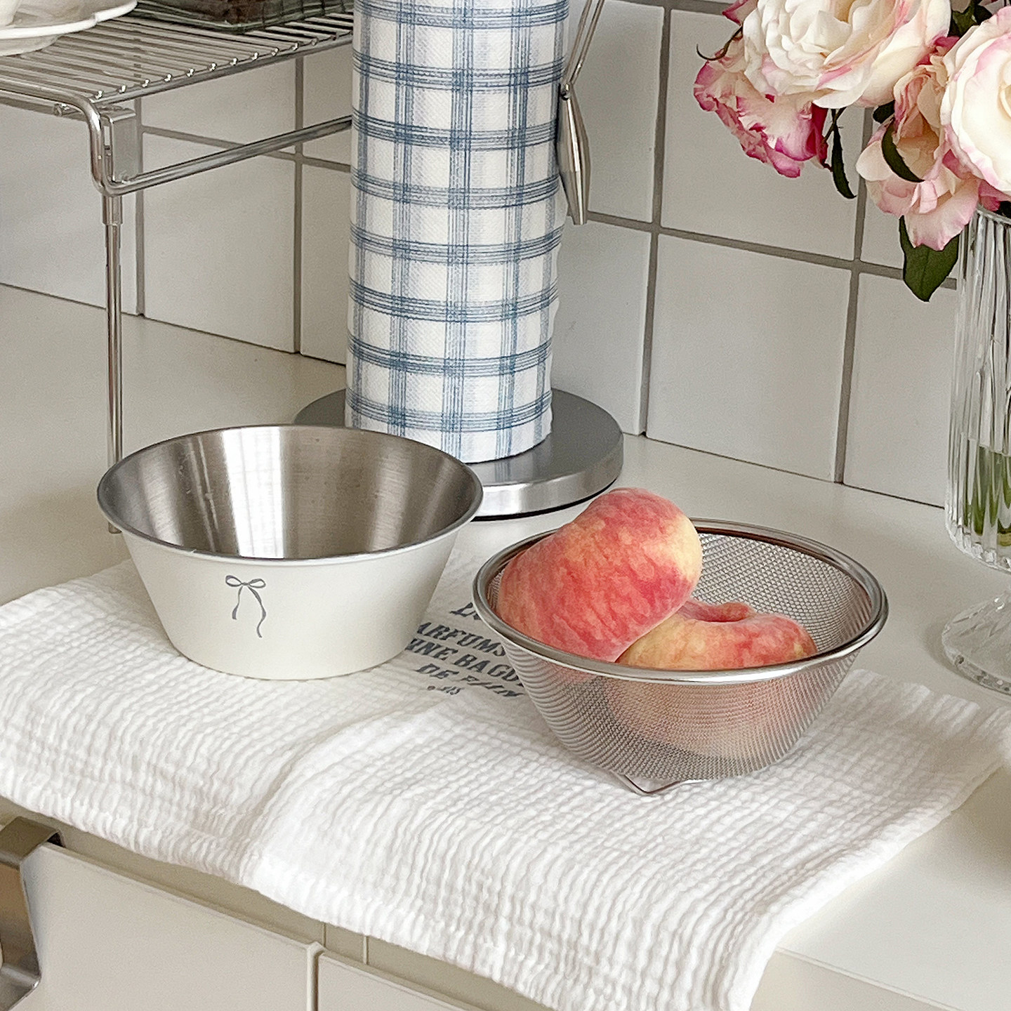 ins风不锈钢过滤碗带滤网沙拉碗水果沥水篮淘米神器厨房备餐碗