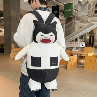 日系可爱卡通双肩包女新款个性小众设计感卡比兽背包男大容量书包