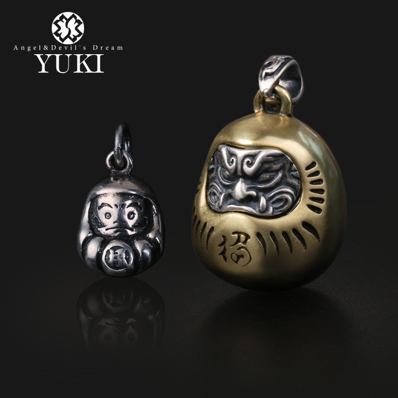 YUKI纯银项链情侣男女吊坠复古小众设计达摩蛋银饰INS嘻哈礼物潮