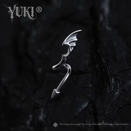 YUKI男女朋克情侣小恶魔银耳钉