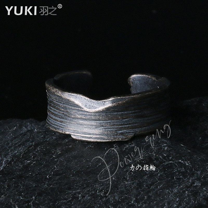 YUKI男士925纯银戒指小众设计力量银饰品男生礼物食指戒潮男女
