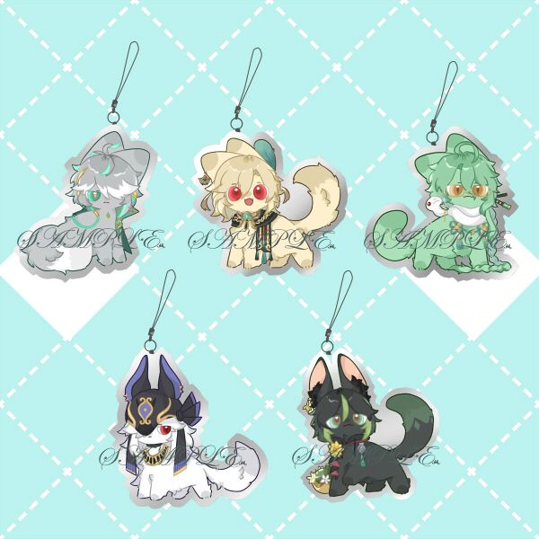 肥鲤动漫原神同人周边艾尔海森/卡维拟兽萌兽系吱吱叫毛绒小挂件