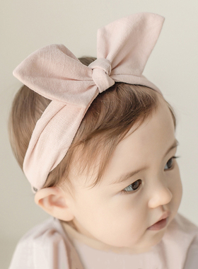 F370韩国进口3-12个月女宝宝蝴蝶结公主发带发圈婴幼儿童百天配饰
