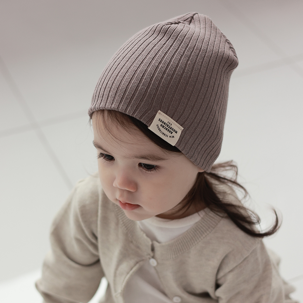 Applecat韩国进口可爱婴幼儿童针织套头帽 男女宝宝秋冬包头帽子