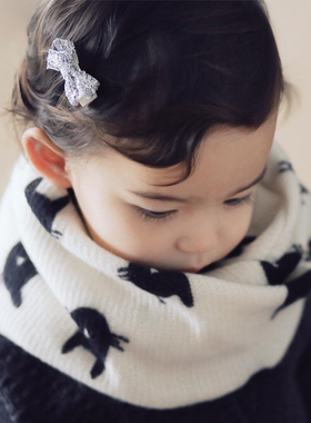 S188韩国进口冬季男女宝宝柔软拉绒围巾婴幼儿童防风保暖围脖亲子