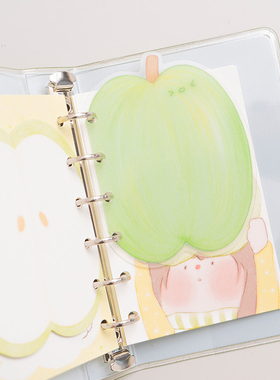 白日几何P头苹果云朵M5/A7手帐替换内页透明可拆卸活页外壳分隔页