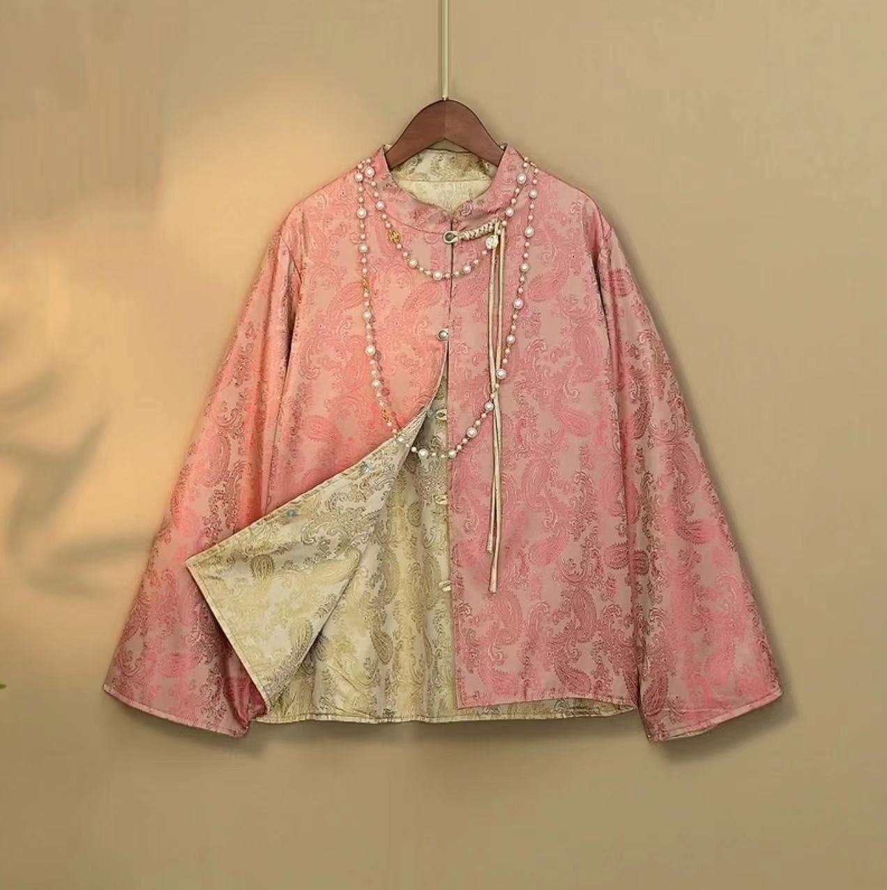 时尚气质国风双面双穿提花外套新中式设计师上衣女装外套2025新款