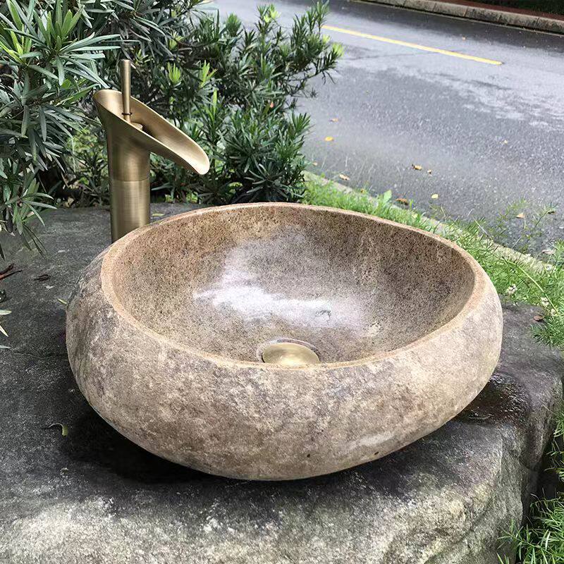 户外庭院石头洗手盆花园