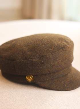 韩版同款羊毛呢报童帽子女秋冬保暖贝雷帽复古英伦平顶画家八角帽