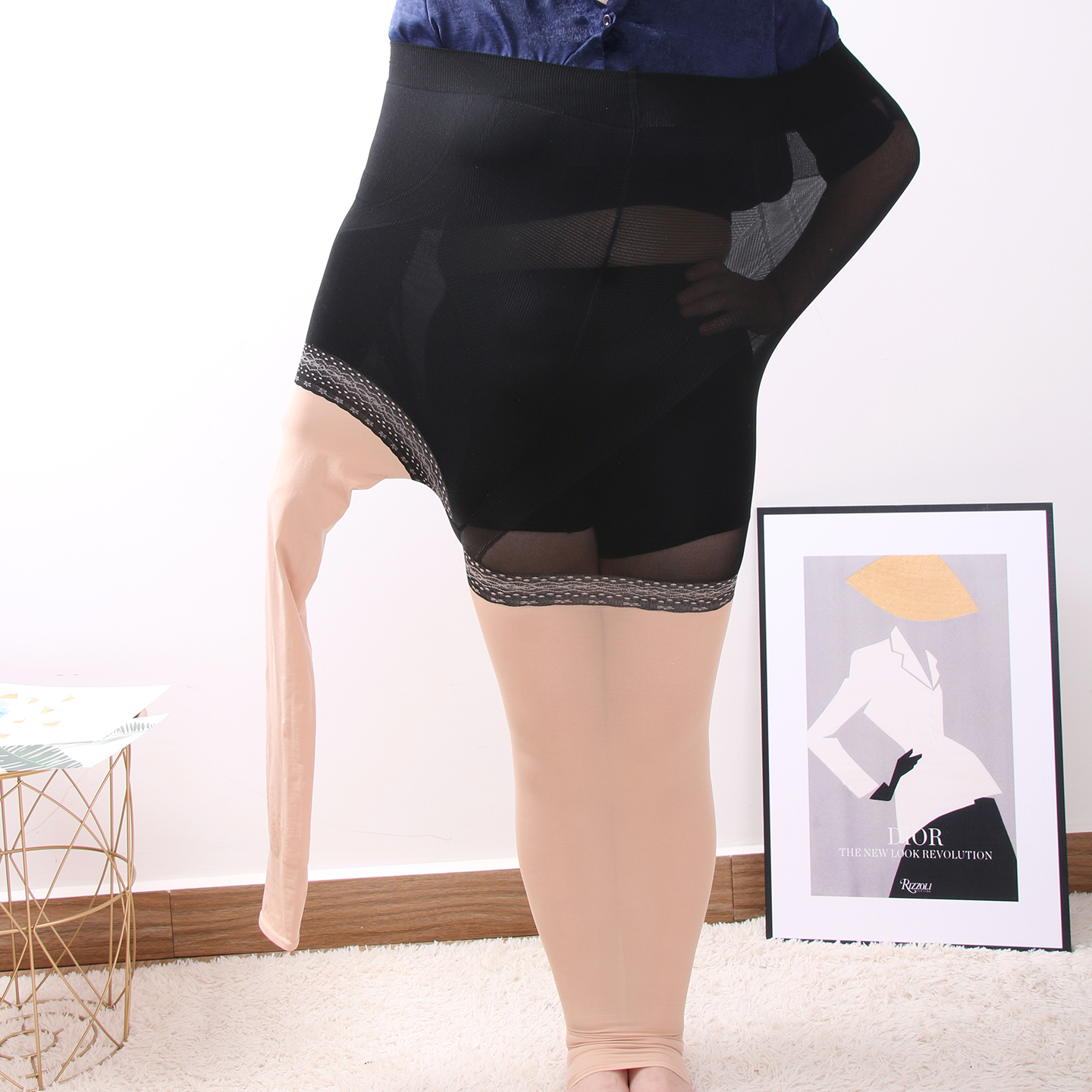 春秋冬胖mm打底裤女斤加长肉色