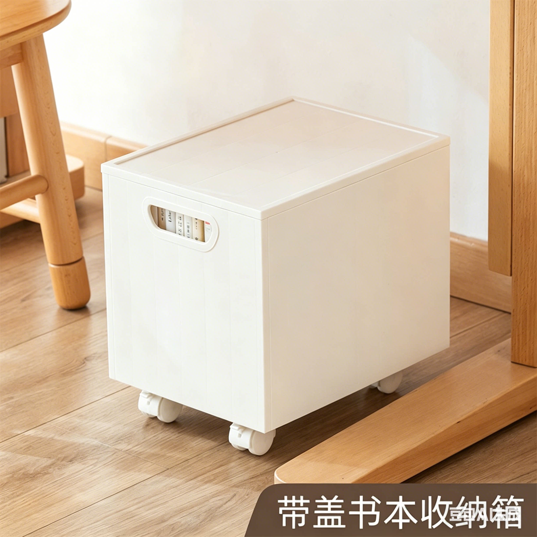 【升级款带盖可移动书本收纳箱】图片