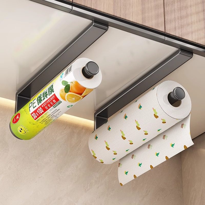 厨房纸巾架橱柜用纸挂架子保鲜膜收纳家用卷纸免打孔懒人抹布挂杆,收纳整理,纸巾架,淘宝优惠券,粉丝福利购,淘宝优惠卷