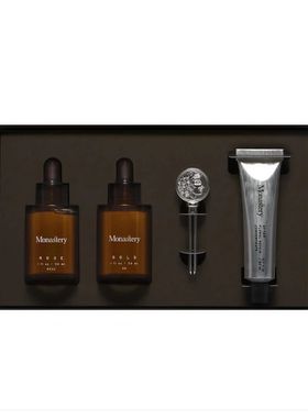 预 珍贵高效成分MONASTERY 玫瑰洁面油/精华油/花卉膏套装 套装
