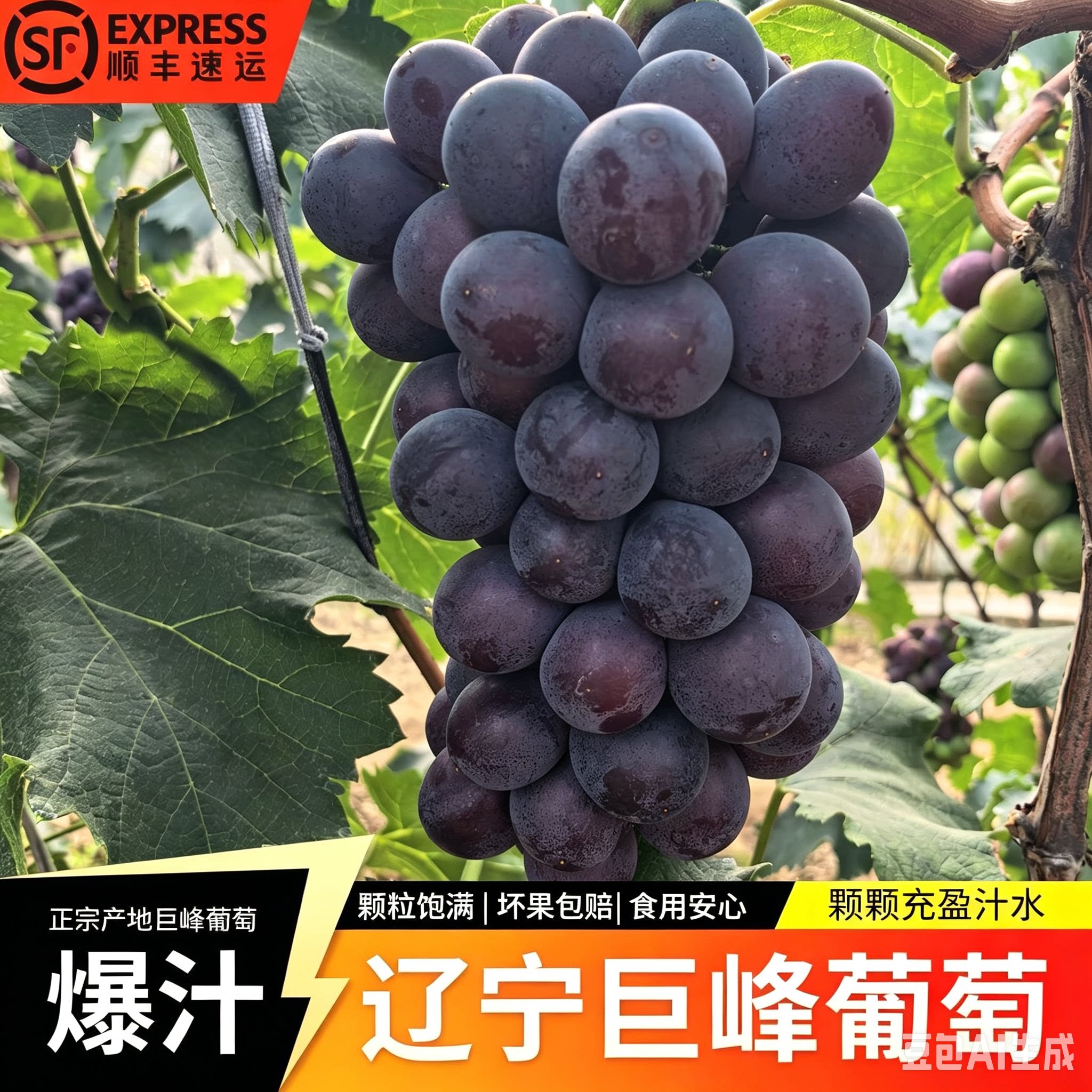 现摘葡萄东北辽宁峰新鲜水果乒当葡萄/提子