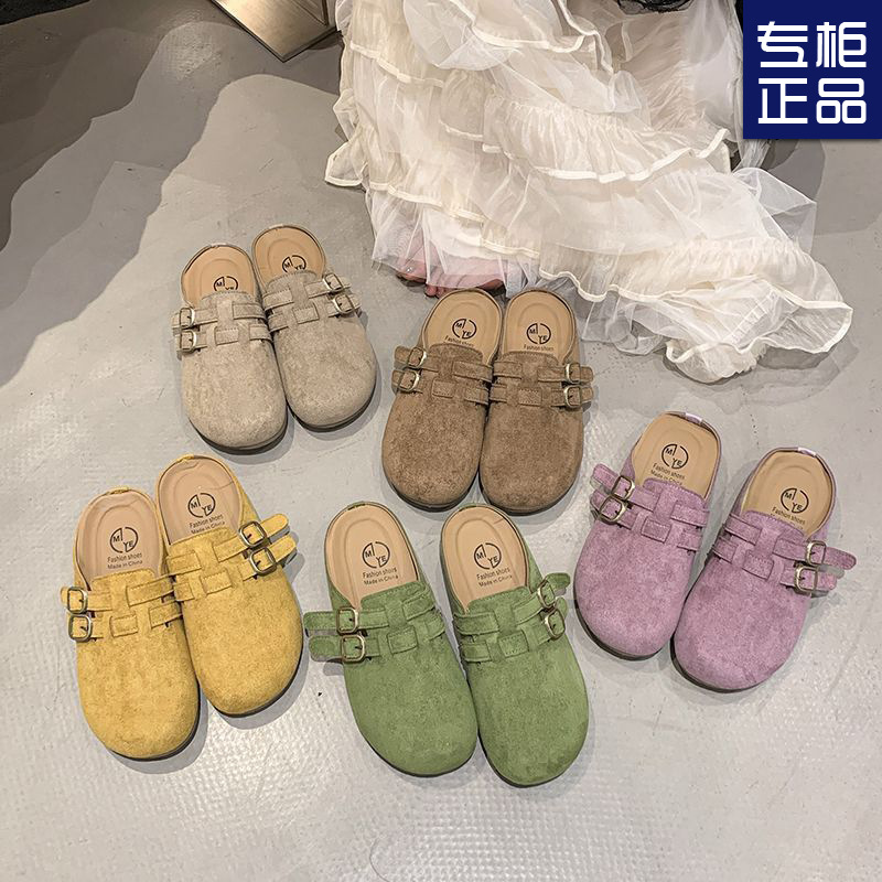 超火勃肯鞋女2025夏季新款外穿厚底博肯包头半拖鞋懒人一脚蹬