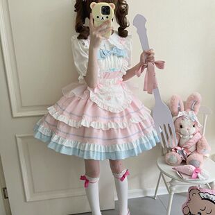 女仆可爱jsk洛丽塔甜吊带连衣裙 原创设计Lolita洋装