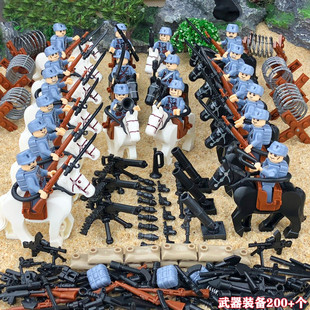 长津湖志愿军二战八路军装甲车乐高人仔士兵男孩拼装儿童益智玩具