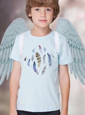 大人儿童天使羽毛翅膀万圣节日聚会拍照舞台表演出道具鹰雕背带