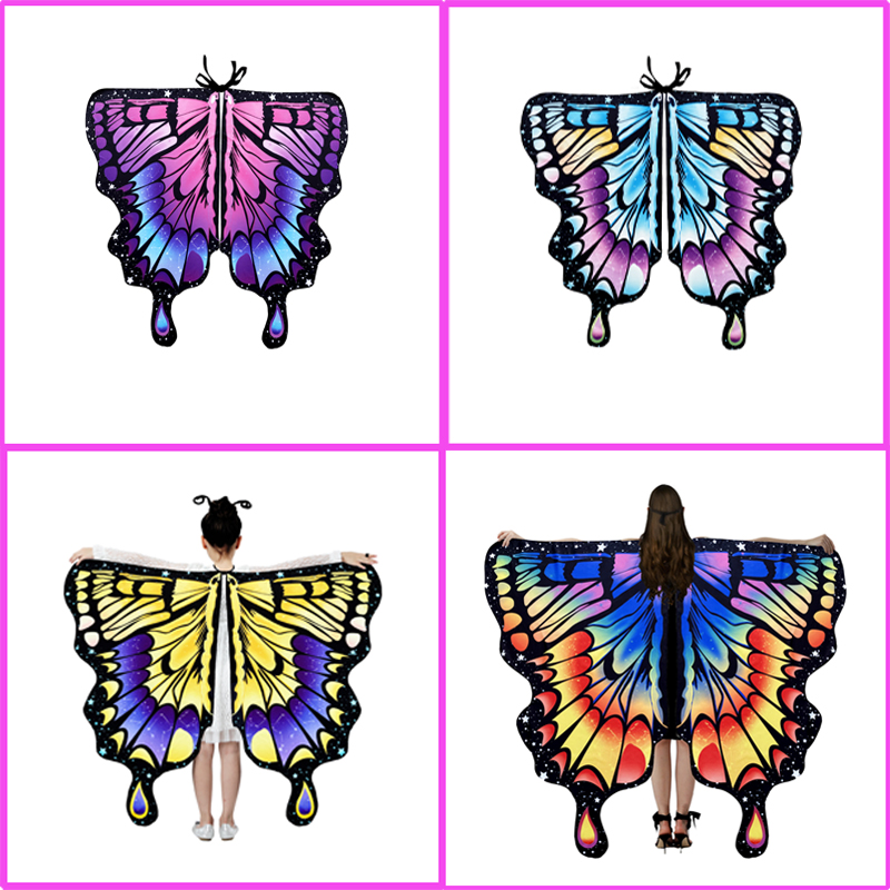 PH蝴蝶新品披肩披风女孩儿童大人