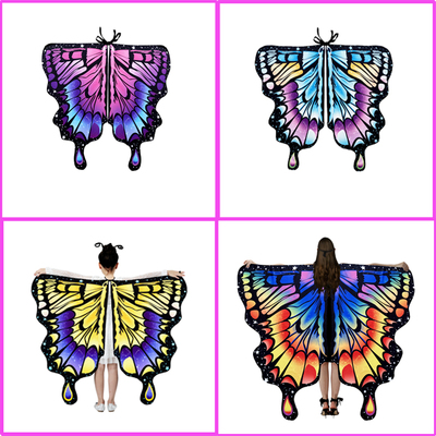 儿童大人蝴蝶精灵翅膀披肩披风