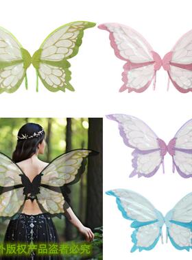 新款烫金亮光女童公主天使精灵蝴蝶大人儿童翅膀道具表演cos背饰