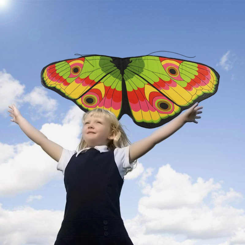 儿童彩色蝴蝶翅膀披风演出道具