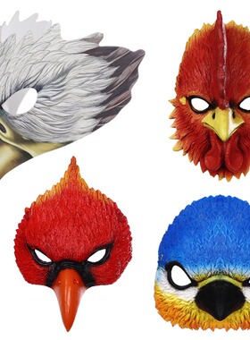 大人儿童新款白雕鹰小鸟公鸡软面具舞台表演演出道具cos翅膀配件