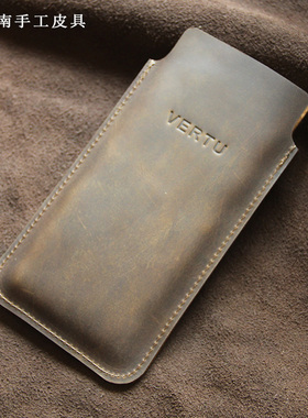 复古磨砂威图ASTER P哥特手机套真皮iVERTU VTL-202101手机壳iVERTU 5G轻奢手机套 皮套 保护套 壳 包 黑色