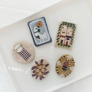 跨境可爱创意卡通布艺刺绣胸针公仔挂件包包配饰百搭服饰绣章饰品