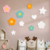 花朵墙贴贴纸遮丑补洞遮挡窟窿装 饰贴儿童房墙面卧室床头贴画立体