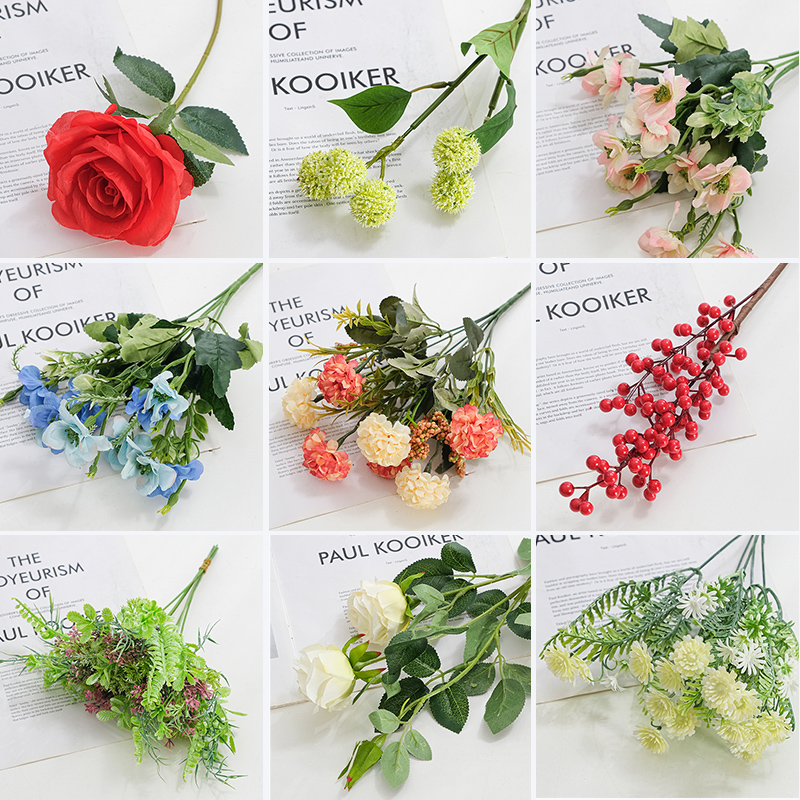 居仙友仿真花束家居玫瑰花单支